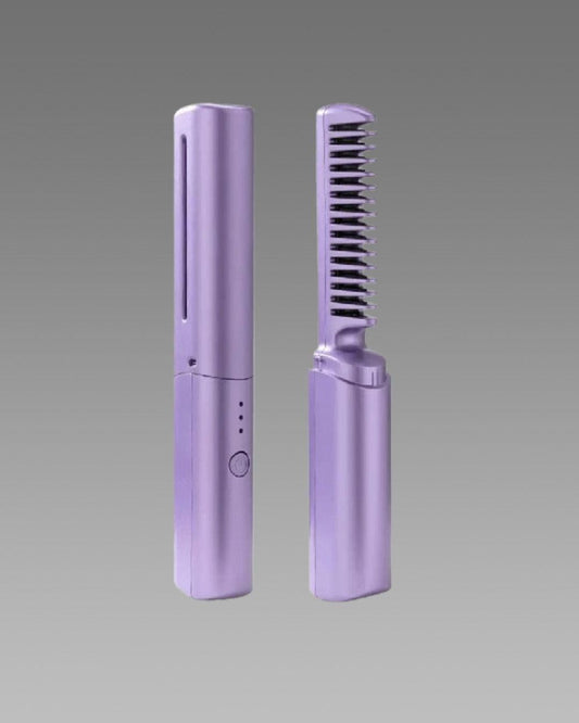 Meneflix™ Mini Cordless Hair Straightener | Portable Rechargeable Hot Comb | Travel Use