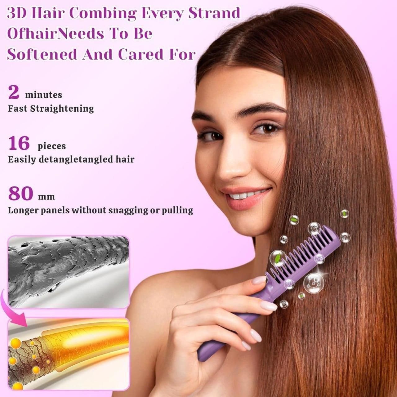 Meneflix™ Mini Cordless Hair Straightener | Portable Rechargeable Hot Comb | Travel Use